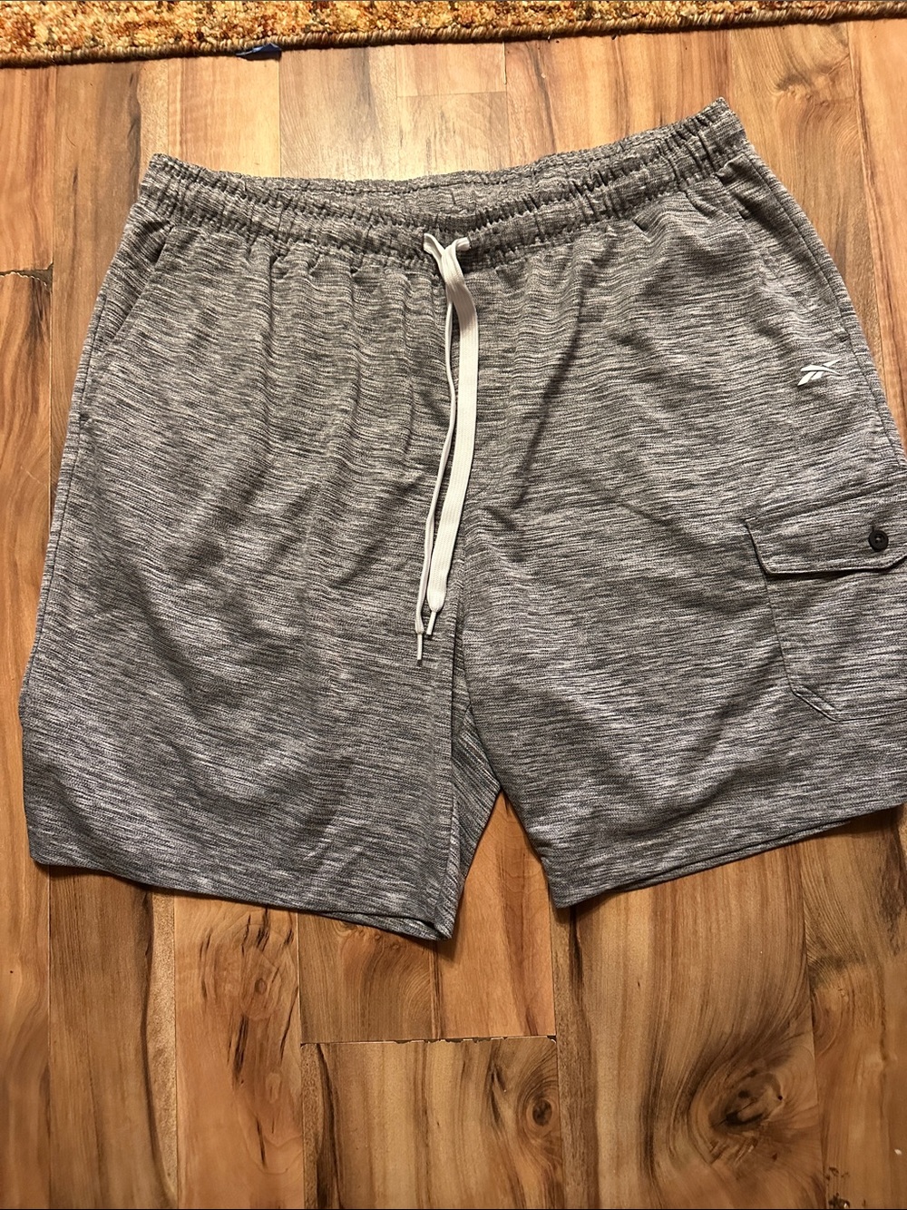 Reebok Heather Gray Athletic Drawcord Shorts
